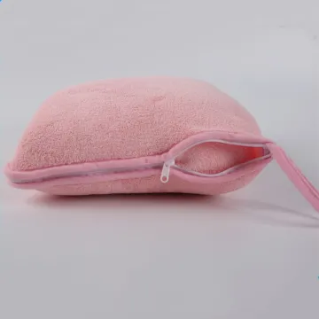 Microfiber Coral Fleece Folding Storage Gift Blanket  Travel Blanket 2 in 1 Pillow Blanket