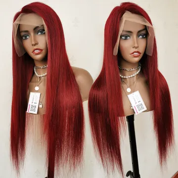 Transparent Lace Burgundy Wigs For Black Women Straight 99J Lace Front Wigs Human Hair HD Lace Frontal Brazilian Hair Wig