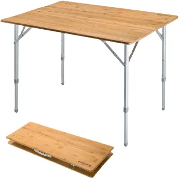 Adjustable Height Portable Bamboo Table for Picnic and Camping - Hangrui
