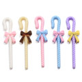 100 Pz / lotto Kawaii Pastello Resina di Colore Canna di Caramella Charms Carino Bowknon Candy Cane Lecca-lecca Ornamento di Monili Che Fanno FAI DA TE