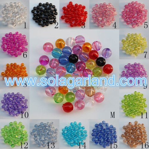 4-37MM Clear Acrylic Round Beads Loose Spacer Neclakce Pony Beads