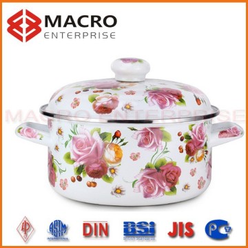 colourful flower enameled pan/enamel sauce pan