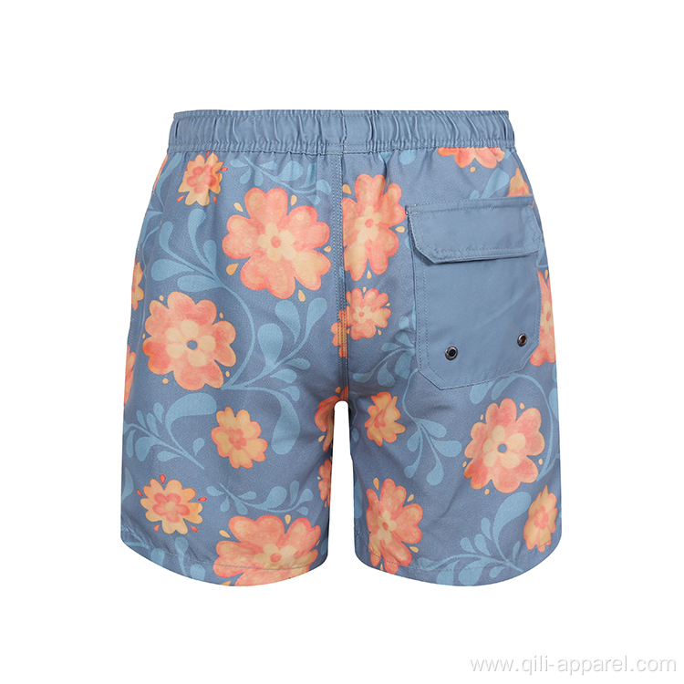 Sport Style Printed Swimming Trunks Floral Beach Shorts