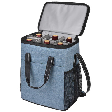 Premium Customized Large 6 Bottle Leak-Proof Padded Wine Carry Bag - Insulated Cooler Bag