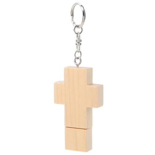 Cross Shape Wooden USB Stick with Logo engraved