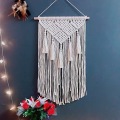 Estante flotante grande Boho de macramé tejido a mano para colgar en la pared