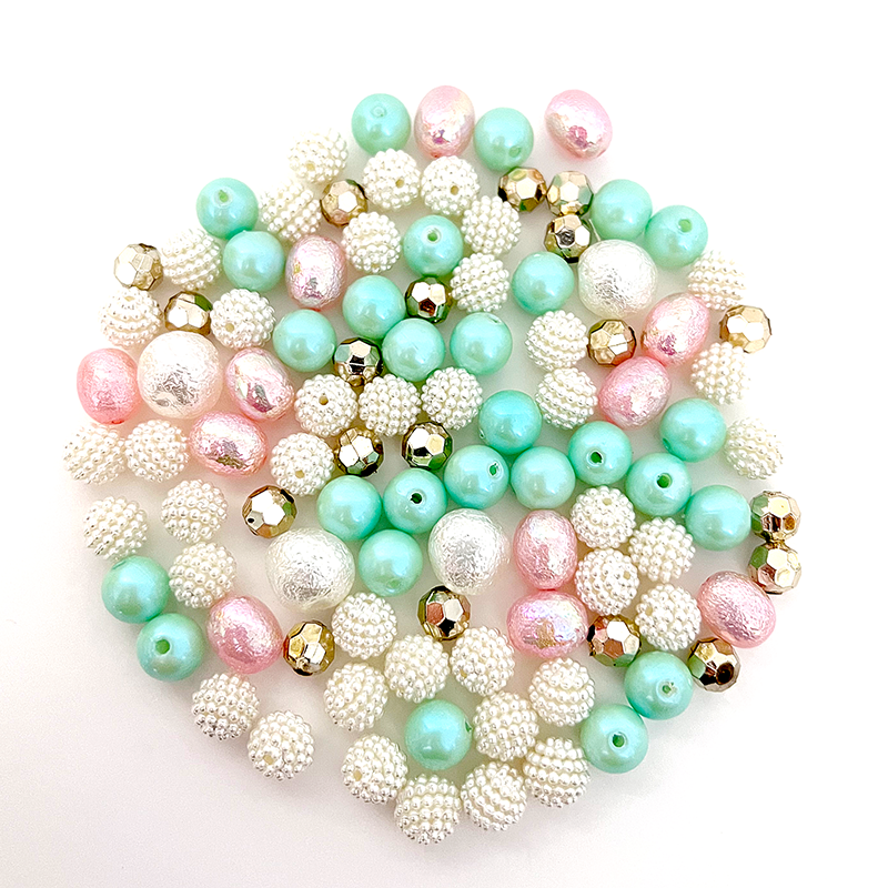 Assorted turquoise christmas plastic beads jewelry making