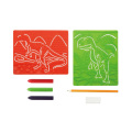 Dinossauros texturizados feitos de estênceis de PP