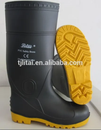 men pvc protective safety rain working boots with steel toe midsole \insolent work boots \cheap steel toe safety boot