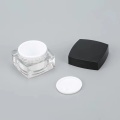 Clear Black Square CosmeticCream Double Acrylic With Lid