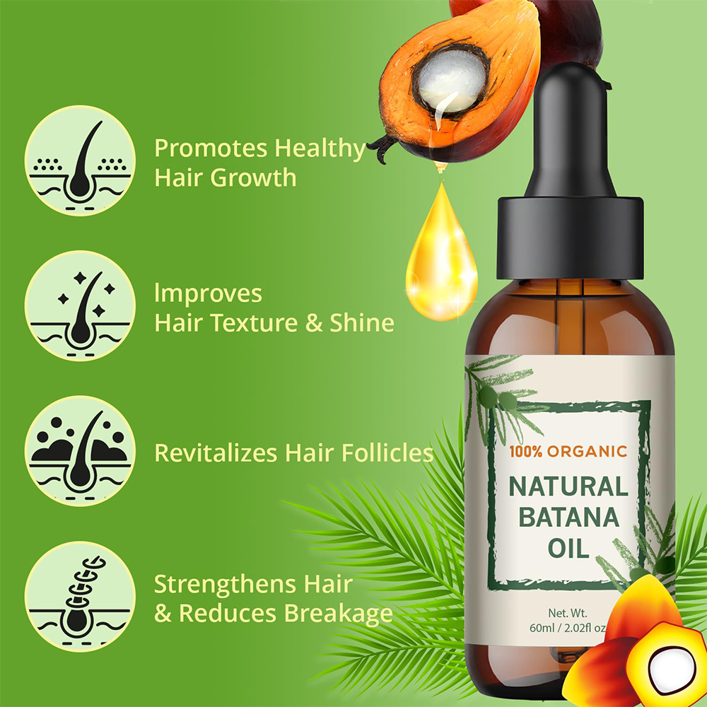 Batana Pure Batana Oil com forte óleos hidratantes de rebrota de cabelo