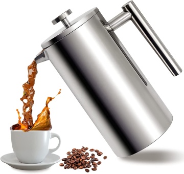 Stainless Steel French Press Coffee Maker: Perfect for Home Office and Coffee Bars