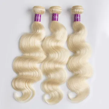 613 Brazilian Virgin Human Hair Weave Bundle 613 Blonde Human Hair Extensions Machine Double Weft Hair Bundles