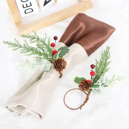 Wholesale Christmas Pine Cone Napkin Rings