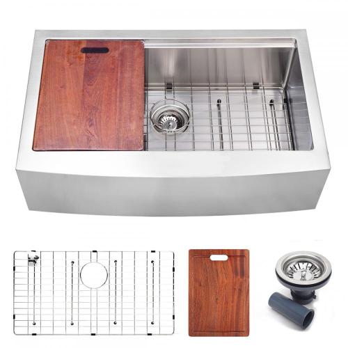 Stainless Farmhouse Style Workstation Sink with Colander