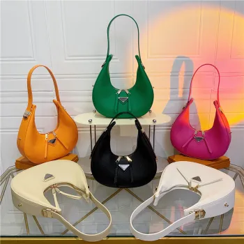 Top 2024 Fashion: Women's Retro Handbags, Including Texture Lychee Crescent, Underarm, Shoulder, and Crossbody Styles