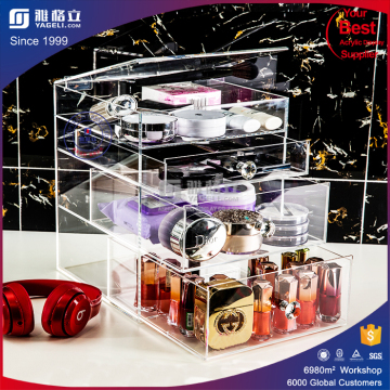2016 Hot Sale!! Yageli 3/4/5/6 Drawers Acrylic Makeup Organizer Box Case