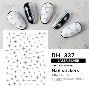 Wholesale UV Nail Stickers with Laser Stars and Heart Patterns