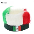 Cheering Wig Headband Featuring American and Mexican Flags