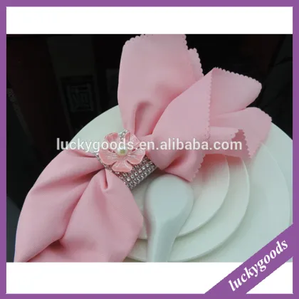 LJQ014 luxury pink flower napkin rings