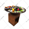 Commercial Charcoal Bbq Grill Outdoor Kitchen Barbeque Charcoal Brazier Corten Steel BBQ Manufactory