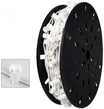 C7 Weihnachtsschnur Lichter, Candelabra-Basis E12, SPT-2 8AMP, 1000ft Rolle, 12 Zoll Abstand