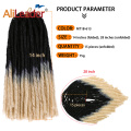 14 pouces Ombre Doux Faux Locs Dreadlocks Cheveux