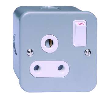 1g 15A Switched Socket Metal Clad, Double Pole