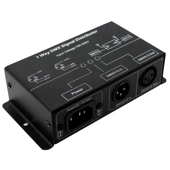 AC100-240V 50-60Hz 1 Way DMX Signal Distributor/DMX512 Controller: High-Quality Lighting Control Solution