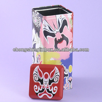 square whisky tin box