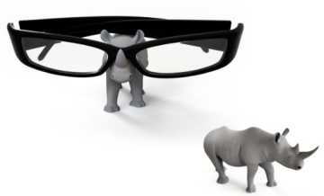 Resin Rhino Figure, Glasses Holder