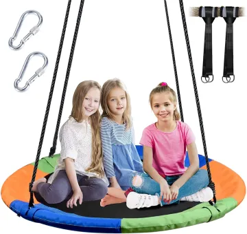40" Waterproof Rainbow Swing: Adjustable Height Tree Swing Disc
