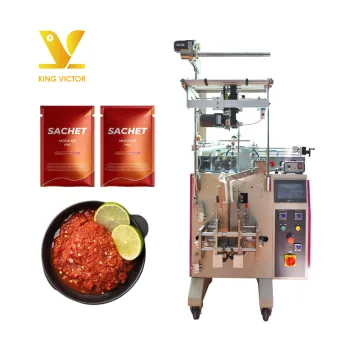 Small Pouch Hot Chili Sauce Packing Machine - 4 Side Sealing Packaging Equipment