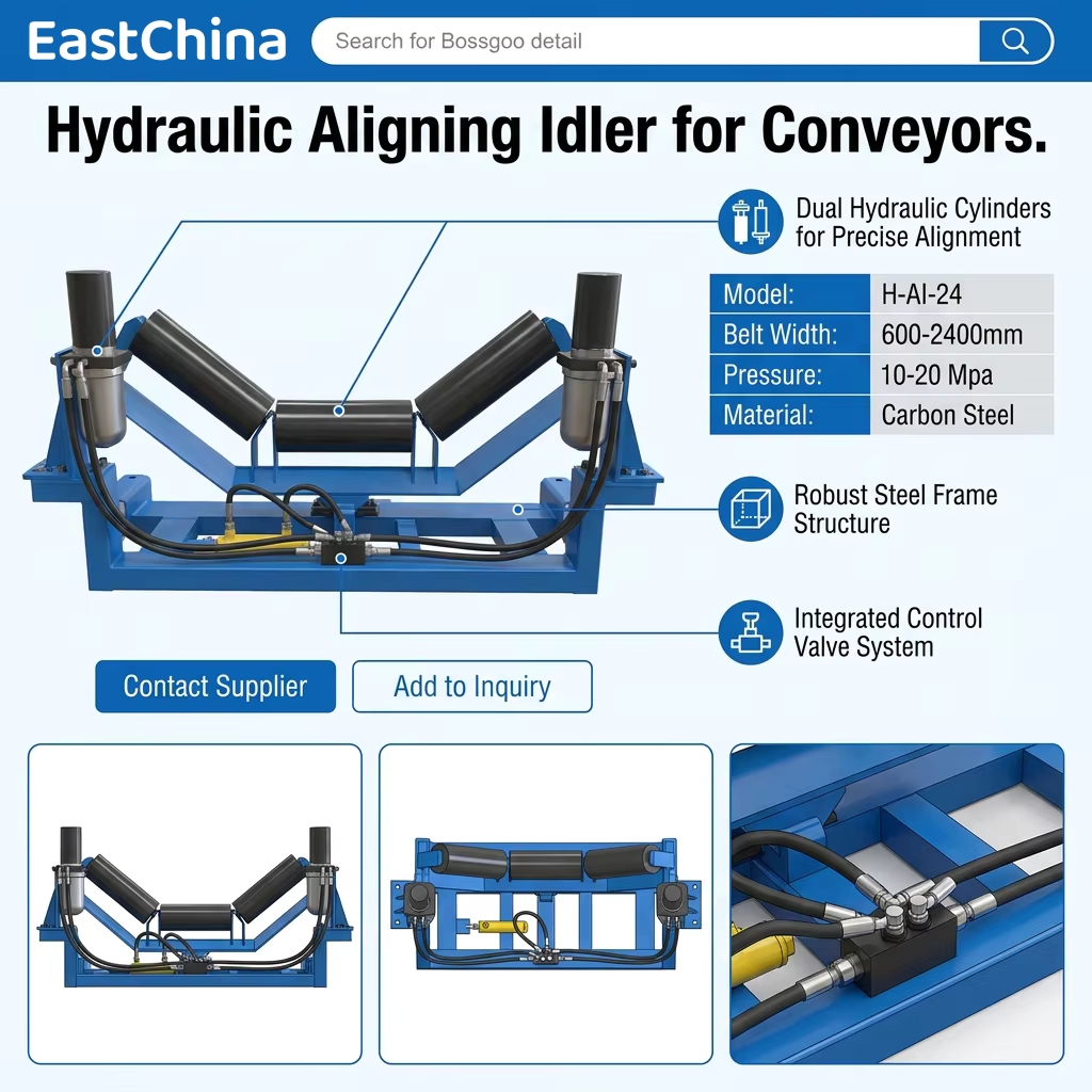 Hydraulic deviation correction idler