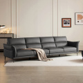 Living room lighting deluxe straight row leather sofa