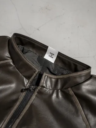 men's embroidered leather jacket