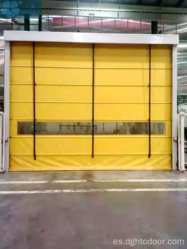 Puerta de tela PVC de apilamiento resistente al viento para almacén