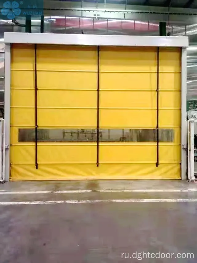 Устойчивая к ветру укладки ПВХ дверь ткани для склада