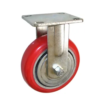 Red Fixed Mid Duty caster and wheel / High Durable Industrial Wheel Caste
