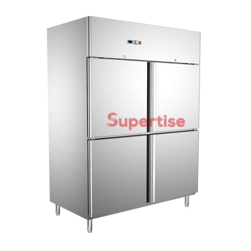 CFC-Free Stainless Steel 4 Doors Refrigerator for Commercial Kitchens and Restaurants