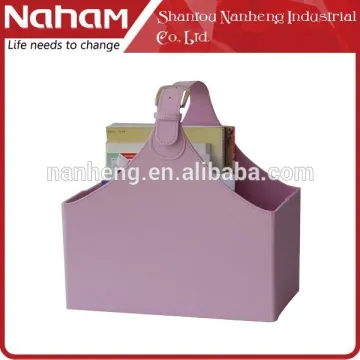 NAHAM exquisite Purple PVC Leather Foldable Basket With Handle