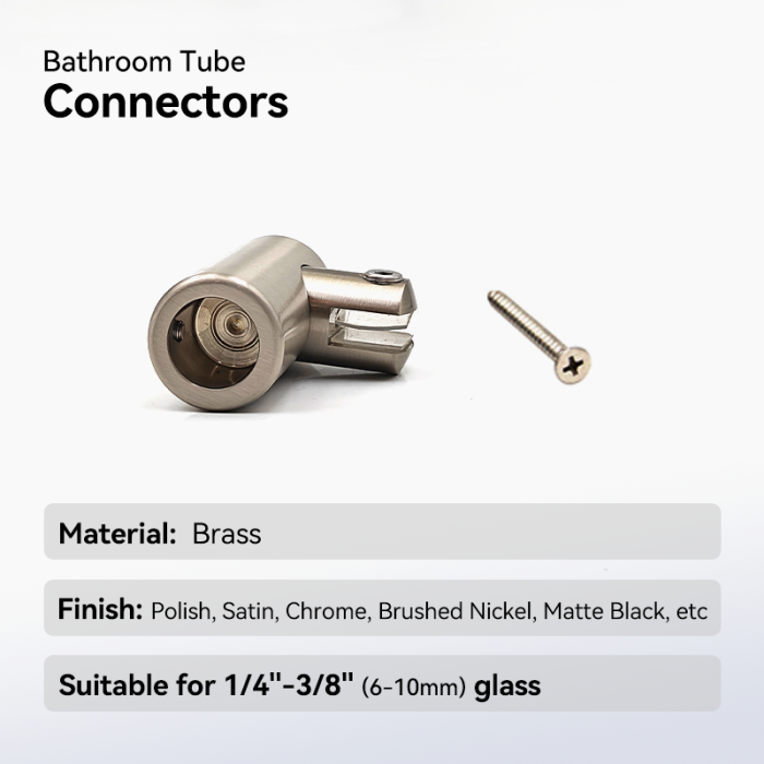 SVA-B0362C Saten Pirinç Duş Rayı Cam Tutucu Braketleri