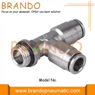 Male Run Tee Push-In Brass Pneumatic Hose Fitting