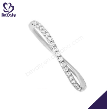 Top quality shiny pave setting cz friendship rings