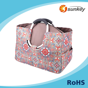 Polyester boutique shopping bags with alu handle