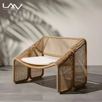 Aluminum Frame Weave Wicker Reclining Lounge Chair for Outdoor Leisure