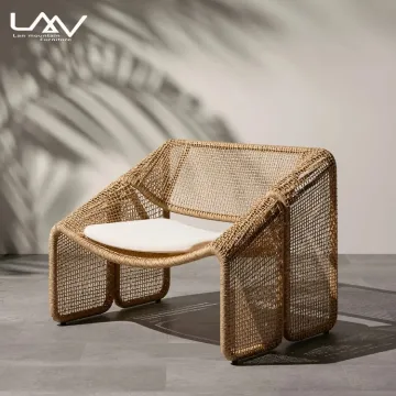 Aluminum Frame Weave Wicker Reclining Lounge Chair for Outdoor Leisure