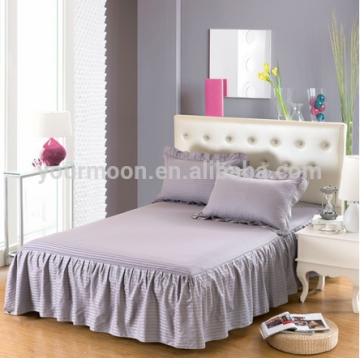 100% cotton fitted bed skirt with 14 inches drop