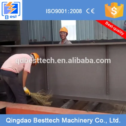 Steel Plate H Beam Shot Blasting Machine / Roller Conveyor H Beam Sandblaster