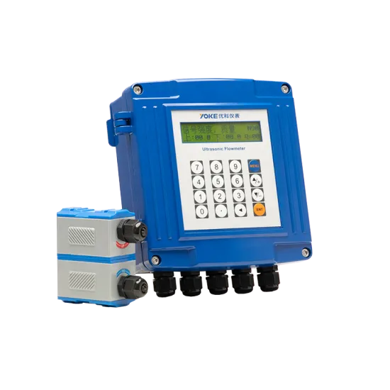 Inline Wireless Ultrasonic Flow Meter for Water and Liquid - LCD Digital Portable